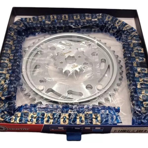 KIT TRANSMISION CB190 DORADA                       MARCA:  CASSARELLA                             REF:  K0175615