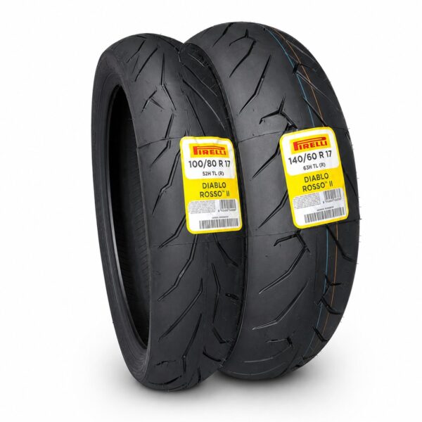 KIT DE NEUMATICOS PIRELLI DIABLO ROSSO II – FZ16, FZ 2.0 Y GIXXER 150